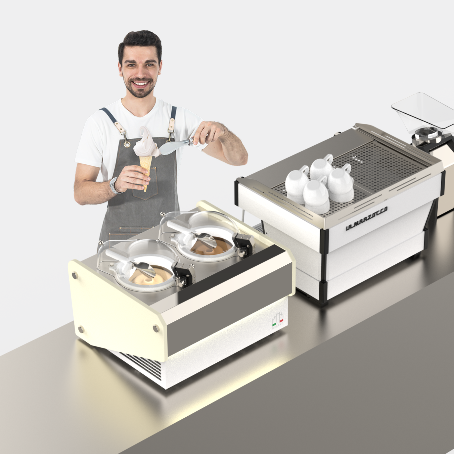 Commercial Gelato Ice Cream Maker, Top Churn V2 Milano