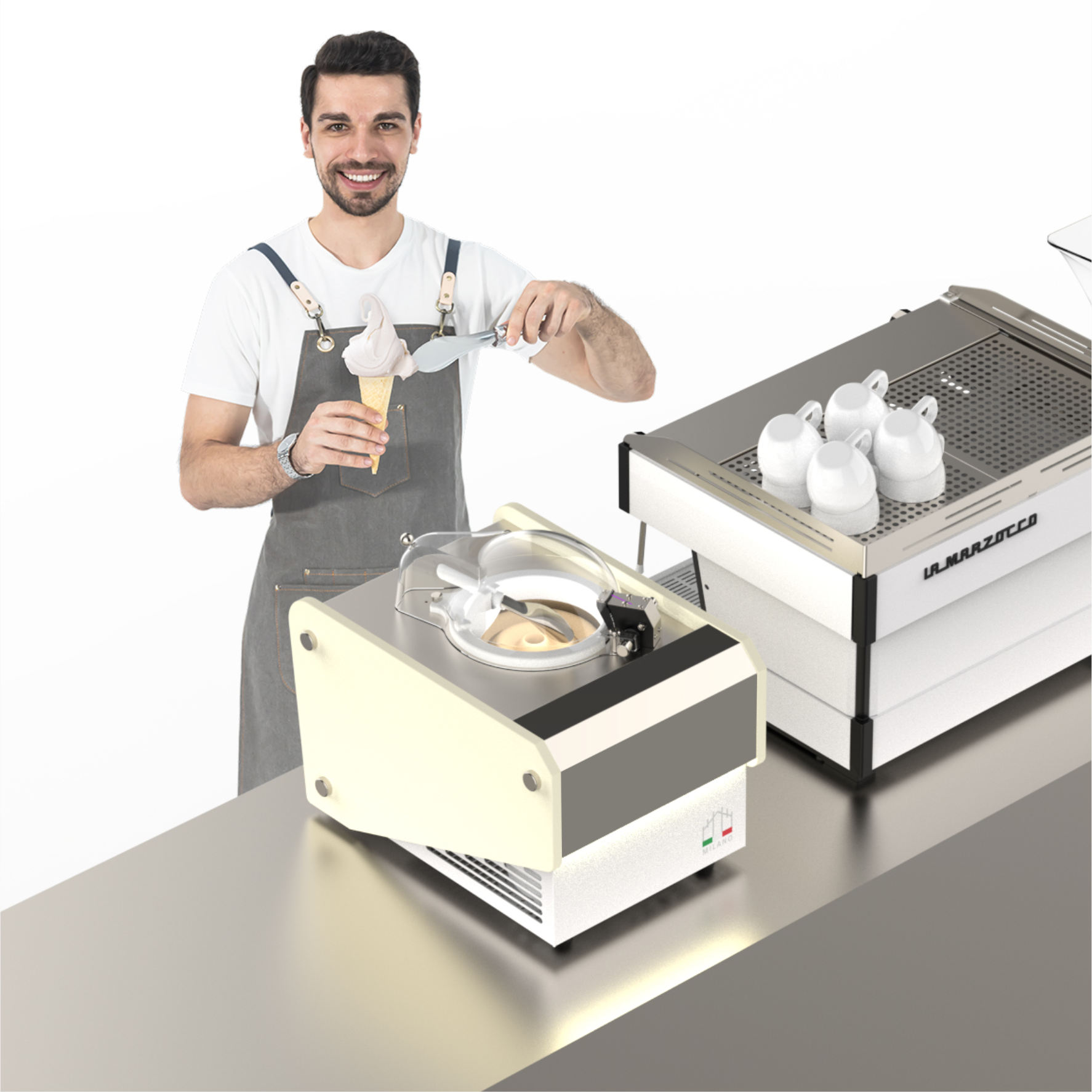 Commercial Gelato Ice Cream Maker, Top Churn V1 Milano