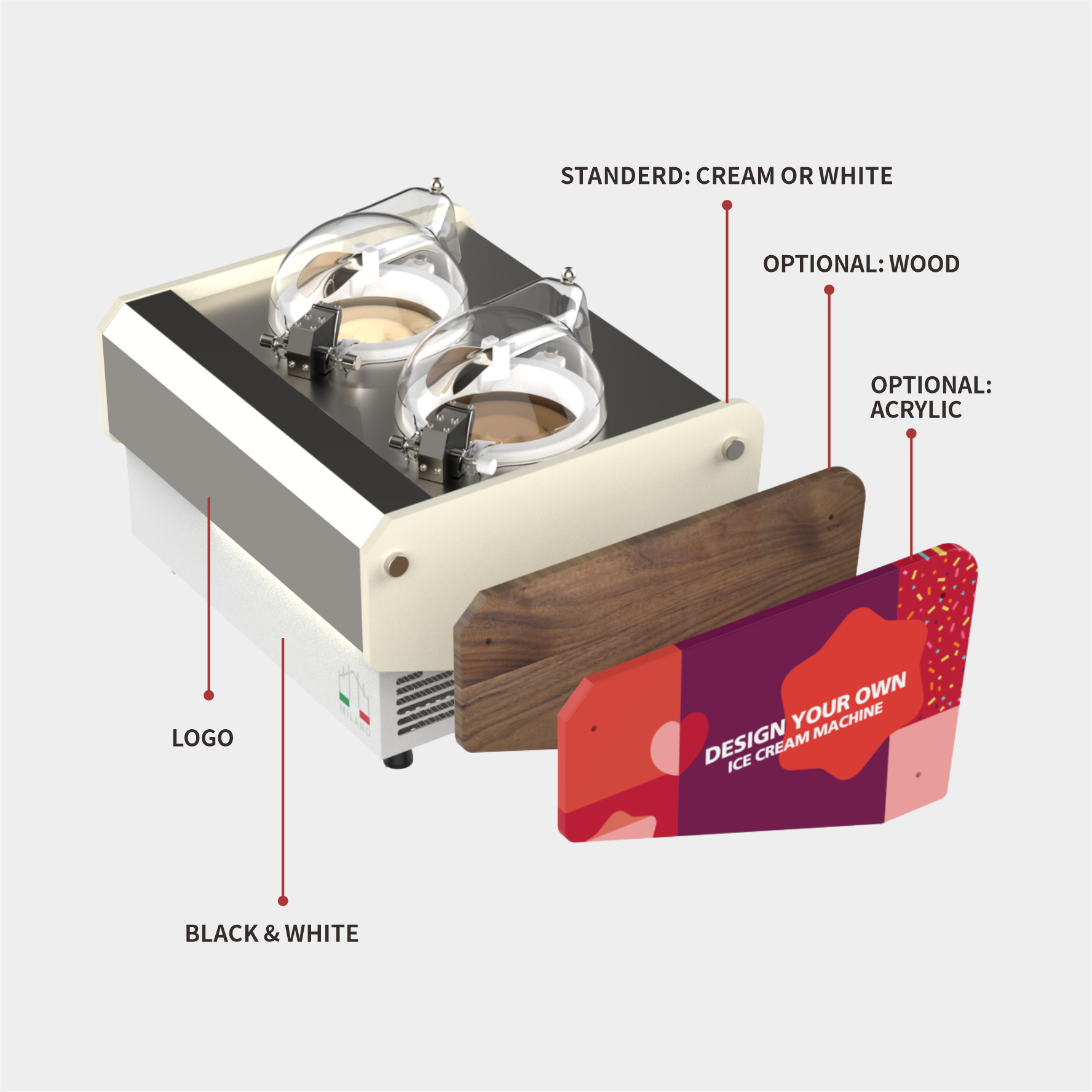 Commercial Gelato Ice Cream Maker, Top Churn V2 Milano