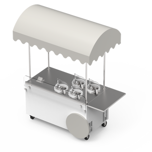 Commercial Gelato Ice Cream Cart, V4, Four Pots - Top Churn